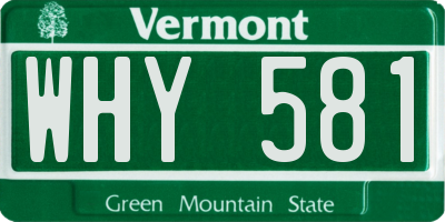 VT license plate WHY581