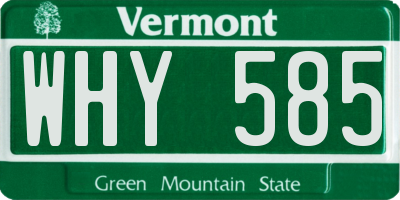 VT license plate WHY585
