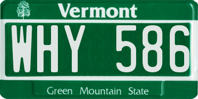 VT license plate WHY586