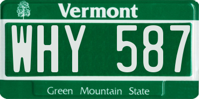 VT license plate WHY587