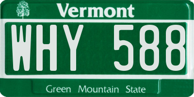 VT license plate WHY588