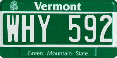 VT license plate WHY592