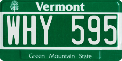 VT license plate WHY595