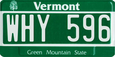 VT license plate WHY596