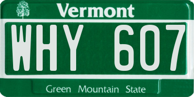 VT license plate WHY607
