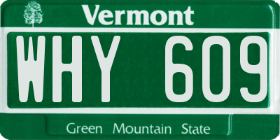 VT license plate WHY609