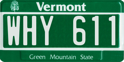 VT license plate WHY611