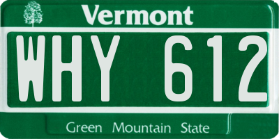 VT license plate WHY612
