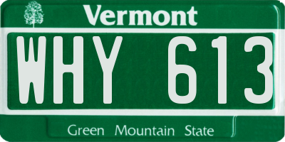 VT license plate WHY613