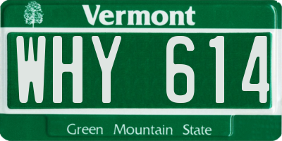 VT license plate WHY614