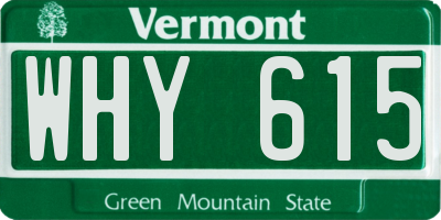 VT license plate WHY615