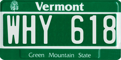 VT license plate WHY618