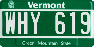 VT license plate WHY619