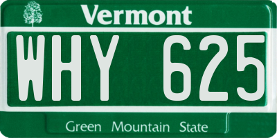 VT license plate WHY625