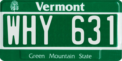 VT license plate WHY631