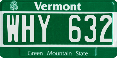 VT license plate WHY632