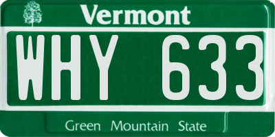 VT license plate WHY633