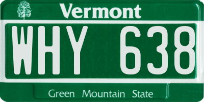 VT license plate WHY638
