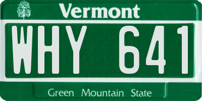 VT license plate WHY641