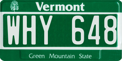 VT license plate WHY648