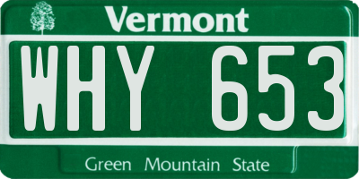 VT license plate WHY653