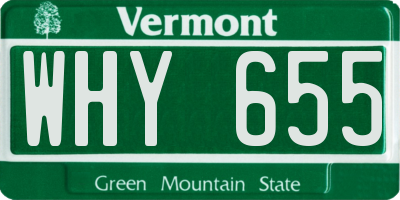 VT license plate WHY655