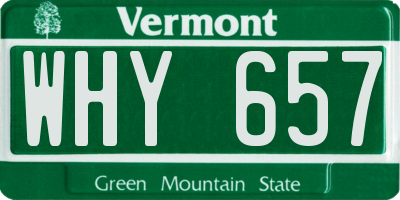 VT license plate WHY657
