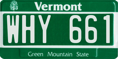VT license plate WHY661