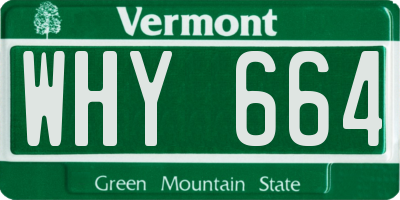VT license plate WHY664