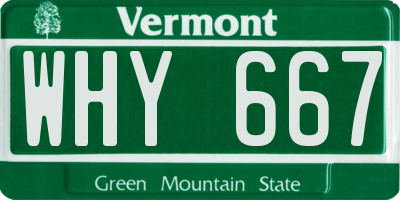 VT license plate WHY667