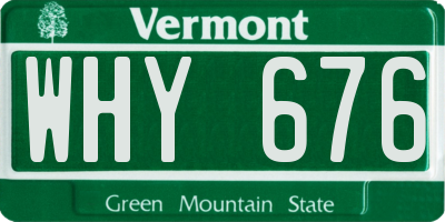 VT license plate WHY676