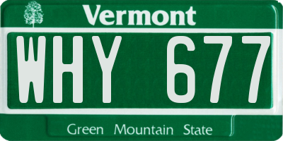 VT license plate WHY677