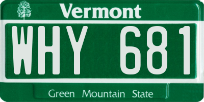 VT license plate WHY681