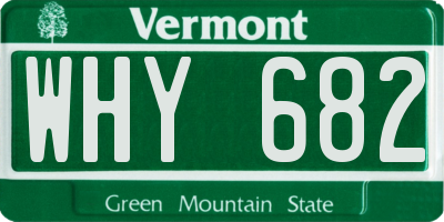 VT license plate WHY682