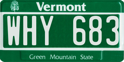 VT license plate WHY683