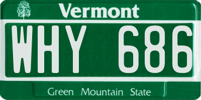 VT license plate WHY686