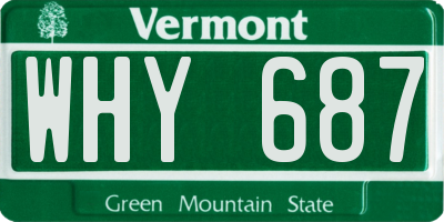 VT license plate WHY687