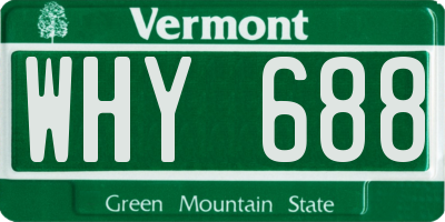 VT license plate WHY688
