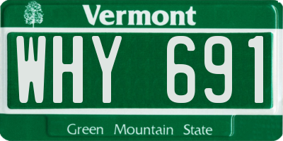 VT license plate WHY691