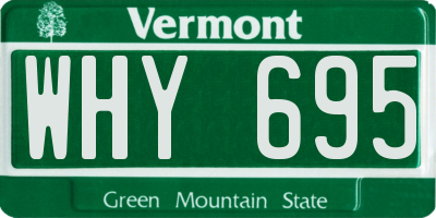 VT license plate WHY695