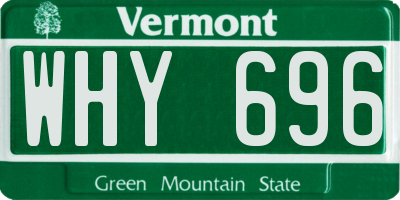 VT license plate WHY696