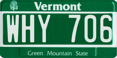 VT license plate WHY706