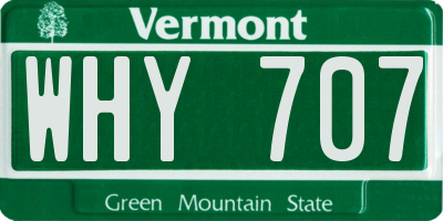 VT license plate WHY707