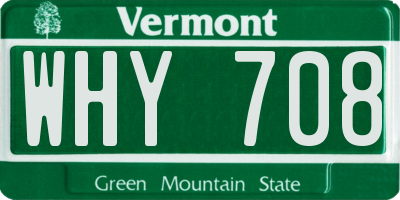 VT license plate WHY708