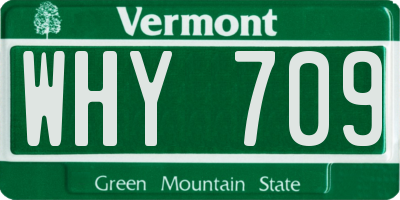 VT license plate WHY709