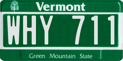 VT license plate WHY711