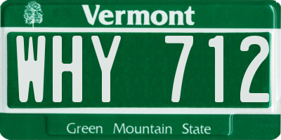 VT license plate WHY712