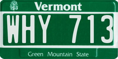 VT license plate WHY713