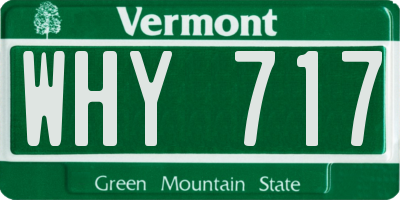VT license plate WHY717