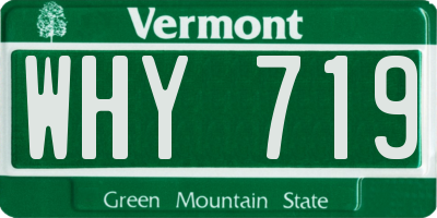 VT license plate WHY719